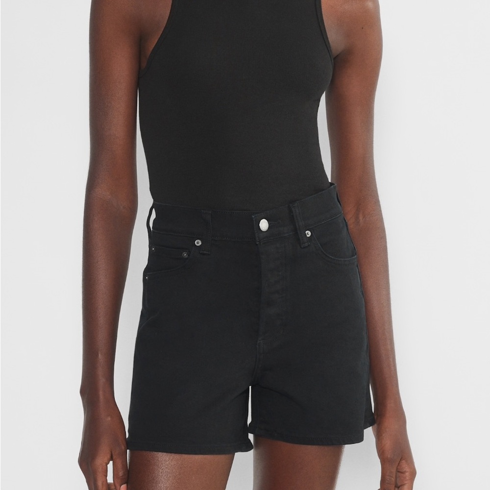 Denim Forum The ‘50s Arlo Hi Mid-thigh Denim Short - Stay Black